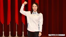 ▲2024巴黎奧運代表團授旗典禮，舉重選手郭婞淳。（圖／記者劉彥池攝影）