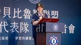 副總統蕭美琴今（9）日出席「2024台灣貝比魯斯聯盟U12/U16台灣代表隊行前記者會」。（圖／總統府提供)