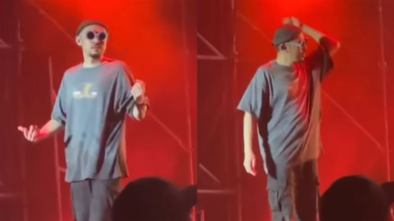 熱狗演出爆意外！「爆氣扔麥」失控畫面曝