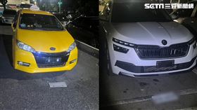 一處停車場遭人蓄意破壞車牌，有的拔下來，有的掰凹丟在原地，受害車輛有小黃也有名車。（圖／翻攝畫面）
