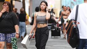 北市等13縣市亮高溫燈號（1）中央氣象署12日對台北市等13縣市發高溫燈號資訊，提醒大家戶外活動做好防曬並多補充水分，避免中暑。圖為台北市西門町商圈逛街民眾。中央社記者謝佳璋攝　113年7月12日