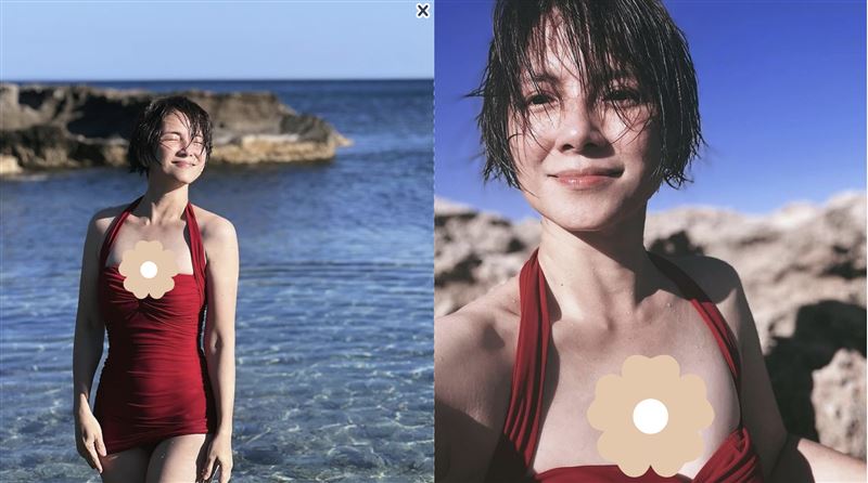 48歲李心潔曬泳裝辣照　濕髪露出超挺半球