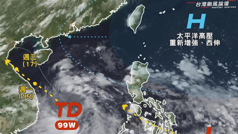 12縣市熱爆！南海熱帶低壓生成　路徑曝光