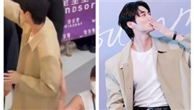 邊佑錫昨在香港被偷摸背讓粉絲氣炸。（圖／翻攝HK_KPOP_PAGE微博)