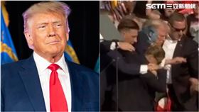 川普遇槍擊。（圖／川普臉書、AP授權）