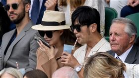 周杰倫和昆凌觀賞溫布頓網球公開賽。（圖／官方微博）