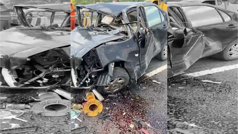 國6死亡車禍!男自撞水泥墩⋯車頭全撞爛