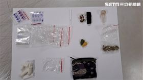台北捷運賴姓司機持有的零錢包放有搖頭丸、大麻及吸食器等物品。（圖／翻攝畫面）