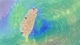 下週二的風場環境圖（圖／翻攝自中央氣象署）
