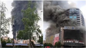 四川九鼎百貨大火　濃濃黑煙多人受困