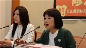 民進黨立委林月琴、吳沛憶與勵馨基金會針對「台北市幼兒園狼師事件」舉行記者會。（圖／林月琴辦公室提供）