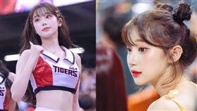 啦啦隊新女神「人間AI」李珠珢以「三振舞」爆紅。（組合圖／翻攝自my._.chuuu IG）