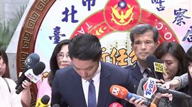 ▲蔣萬安出席臺北市政府警察局卸、新任分局長聯合布達交接典禮前受訪