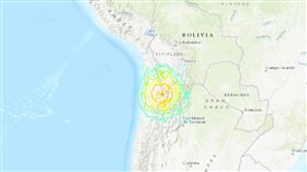智利7.3強震。（圖／翻攝自美國地質調查局）