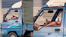 扯！貨車男「腳跨車窗、雙手滑手」飆國道