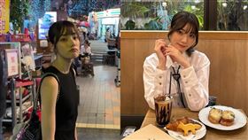 宮下玲奈來台直衝甜甜圈店撲了空，癟嘴沮喪神情全都錄。（組合圖／翻攝自rena__miyashita IG）