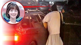 剛結束錄影的籃籃，搭上一台在電視前等候的BMW。（圖／本刊攝影組，翻攝自籃籃臉書）