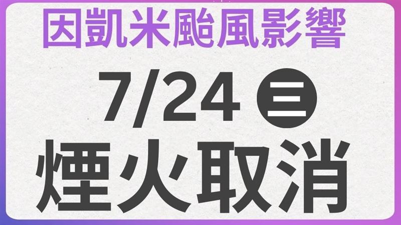「大稻埕夏日節」7/23起活動暫停煙火取消