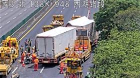 事故,車流,施工車,聯結車,台61,苗栗,高公局