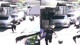 一名李姓男子到超商取貨，未付款就把3件價值3萬元的包裹拿走，隨即奪門而出，跑給店員拔腿苦追。（圖／翻攝畫面）