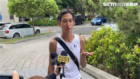 唐治平趕在萬安演習開始前抵達士林地檢署。（圖／記者楊忠翰攝影）