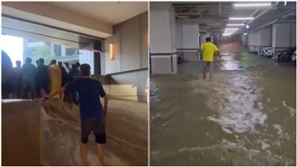 豪宅淹了！居民肉身擋泥水…救愛車畫面曝