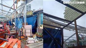 凱米颱風橫掃東大門夜市，現場一片狼藉。（圖／翻攝畫面）