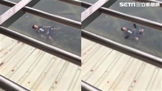 高雄大淹水！鼓山區驚見「男仰式過馬路」