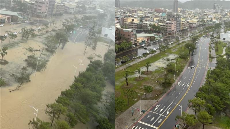 高雄淹水災情慘　他曬對比照驚：水退超快