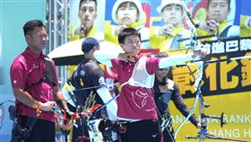 混雙方面將由男、女隊排名最佳的戴宇軒和雷千瑩聯手出擊，由於兩人分數和荷蘭並列同分27日將進行加射。（圖／射箭協會提供）