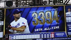 ▲薛澤（Max Scherzer）飆出生涯3394次三振，獨居大聯盟史上第10。（圖／美聯社／達志影像）