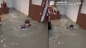 鹿港淹一夜還沒退　透天一樓變「游泳池」（圖／翻攝我愛鹿港小鎮）