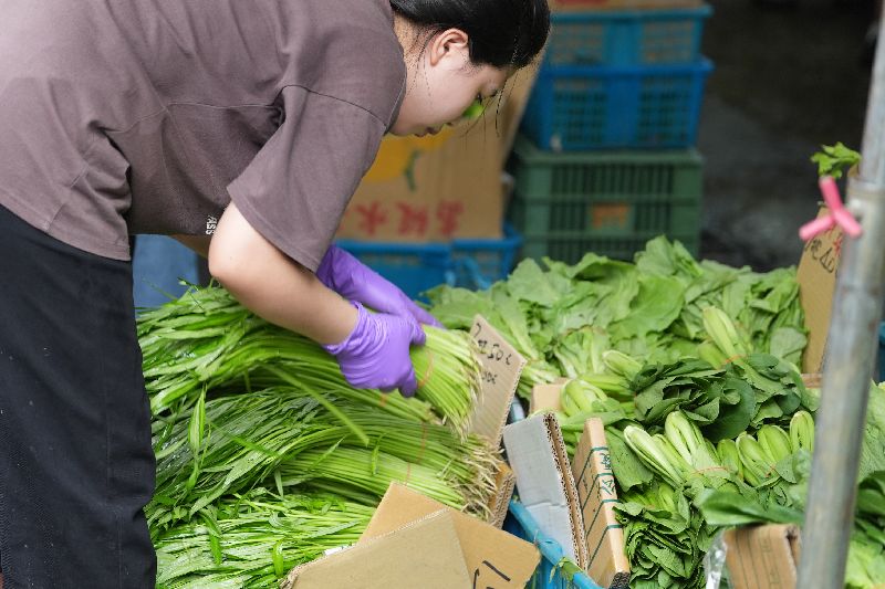 颱風丹娜絲即將來襲，台北市市場青江白菜增幅80.2%、小白菜也攀升65%。（圖／中央社）