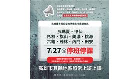 凱米颱風,高雄市,上班上課