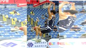政治大學男籃鄒子羲灌籃。（圖／三好體協提供）