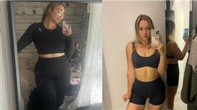 蜜莉花1年從253磅（約115公斤）瘦到147磅（約67公斤），體態變化之大。（圖／翻攝Millie Slater IG）