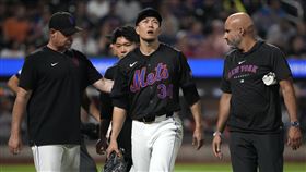 ▲千賀滉大傷癒復出5.1局飆9K，卻因為左小腿拉傷退場。（圖／美聯社／達志影像）