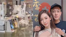 不只住家陽台大進水！鳳梨曝嘉義超商「收銀台險淹掉」嘆：真的很吃力。（圖／翻攝自鳳梨臉書）