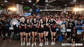 ▲起亞虎啦啦隊朴星垠（左起）、劉世彬、金韓拿、鄭嘉睿、朴信妃、李珠珢出席拍照會。（圖／記者劉彥池攝影）