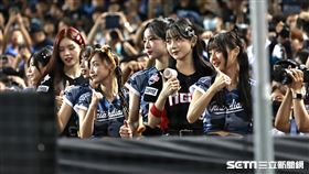 ▲起亞虎啦啦隊李珠珢和Fubon Angels一起跳三振舞。（圖／記者劉彥池攝影）