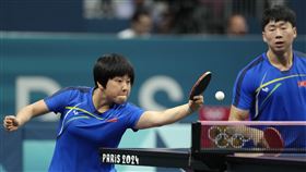 巴黎奧運,北韓李鄭息／金琴英。（圖／美聯社／達志影像）