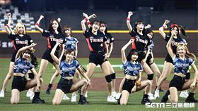 ▲Fubon Angels和起亞虎啦啦隊跳開場舞。（圖／記者劉彥池攝影）