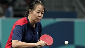 58歲阿嬤級桌球選手曾之穎圓奧運夢。（圖／美聯社／達志影像）
