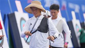 台灣射箭女團8強賽不敵韓國女團。（圖／中華奧會提供）