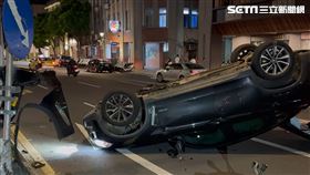 車體,輪胎,分隔島,毒駕,號誌桿,台北