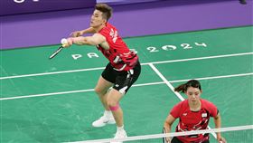 巴黎奧運羽球混雙　台灣吞2連敗（1）2024巴黎奧運羽球賽程持續進行，台灣混雙組合葉宏蔚（後）、李佳馨（前）於當地時間28日在分組預賽不敵日本組合，吞下2敗，確定無緣晉級。中央社記者吳家昇巴黎攝　113年7月29日