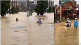 颱風,電動車,道路,仁武區,高雄,淹水