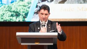 IPAC代表團酒會  團長致詞外交部29日晚間舉行IPAC歡迎酒會，IPAC輪值團長、法國參議院外交暨國防委員會副主席卡迪克（Olivier Cadic）致詞。（外交部提供）中央社記者楊堯茹傳真  113年7月30日