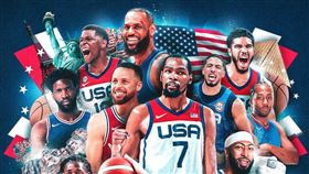 美國奧運籃球隊是由NBA球員組成的夢幻隊，實力堅強。 (圖／翻攝USA Basketball官方X)