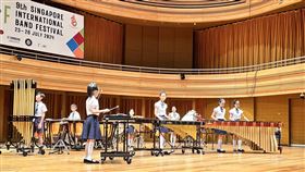 臺北市光復國小打擊樂團在新加坡國際管樂節（SIBF）奪得金獎第一名。（圖／臺北市立光復國小提供）